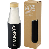 Hulan 540 ml copper vacuum insulated stainless steel bottle with bamboo lid