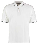 Kustom Kit St Mellion Tipped Cotton Piqué Polo Shirt White/Navy