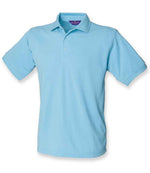 Henbury Heavy Poly/Cotton Piqué Polo Shirt Sky Blue