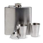 Branded Slim hip flask w 2 cups set
