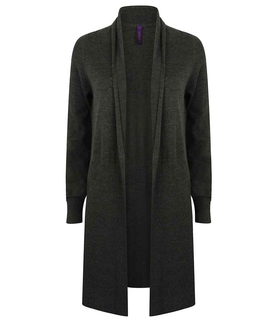 Branded Henbury Ladies Longline Open Cardigan