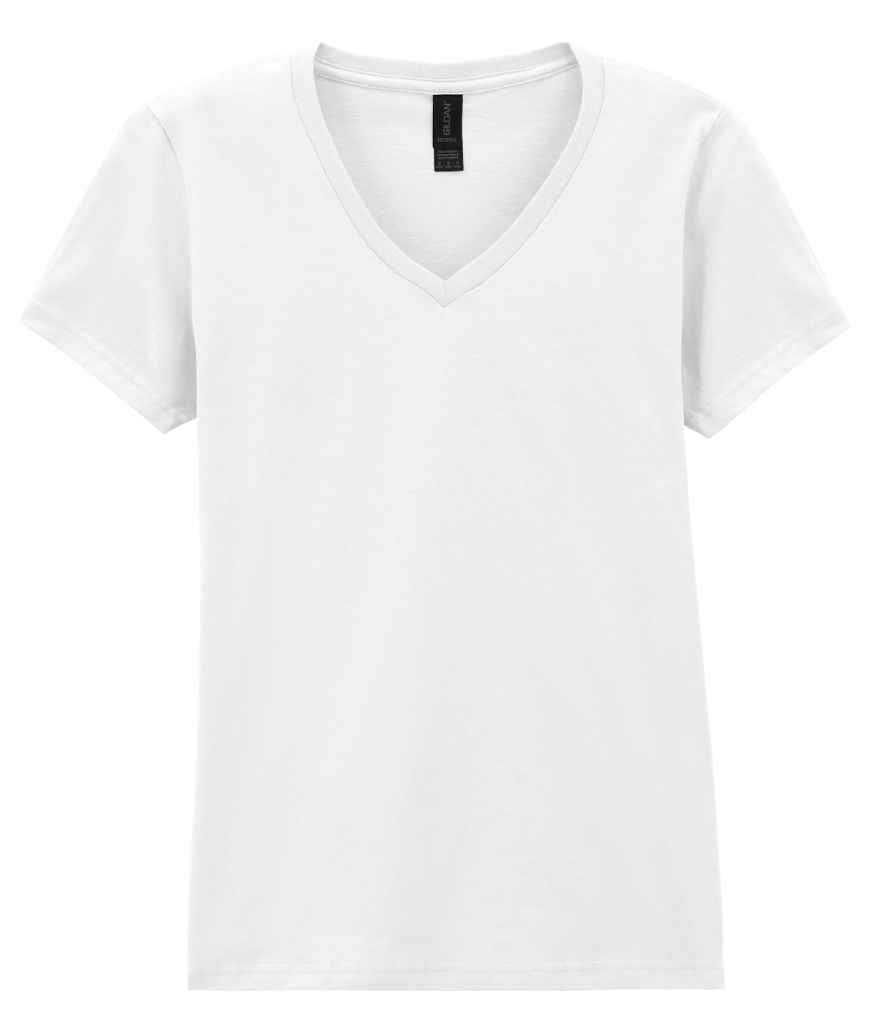 Gildan Ladies SoftStyle® V Neck T-Shirt White