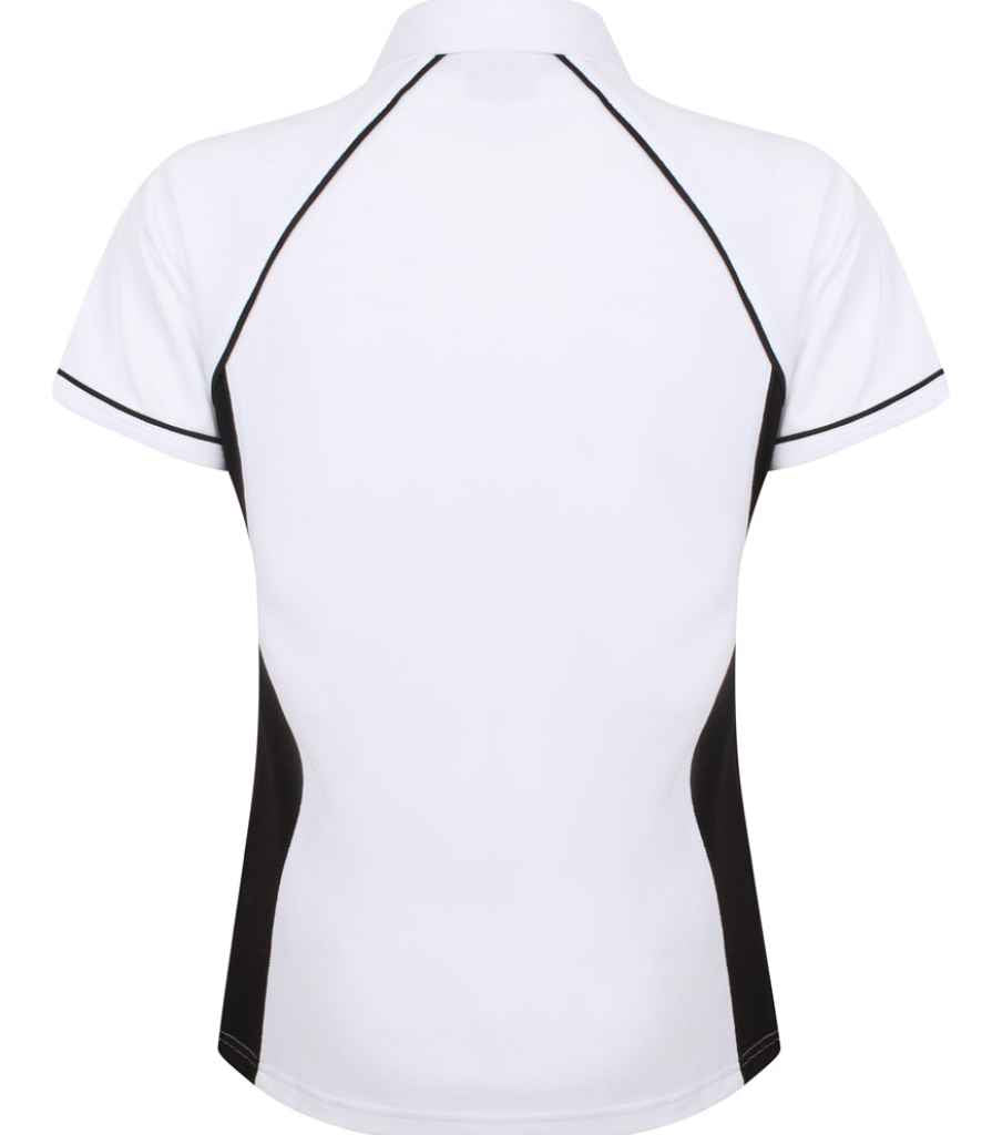 Finden + Hales Ladies Performance Piped Polo Shirt White/Black/Black