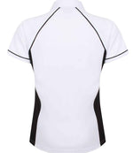 Finden + Hales Ladies Performance Piped Polo Shirt White/Black/Black