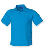 Henbury Heavy Poly/Cotton Piqué Polo Shirt Sapphire Blue