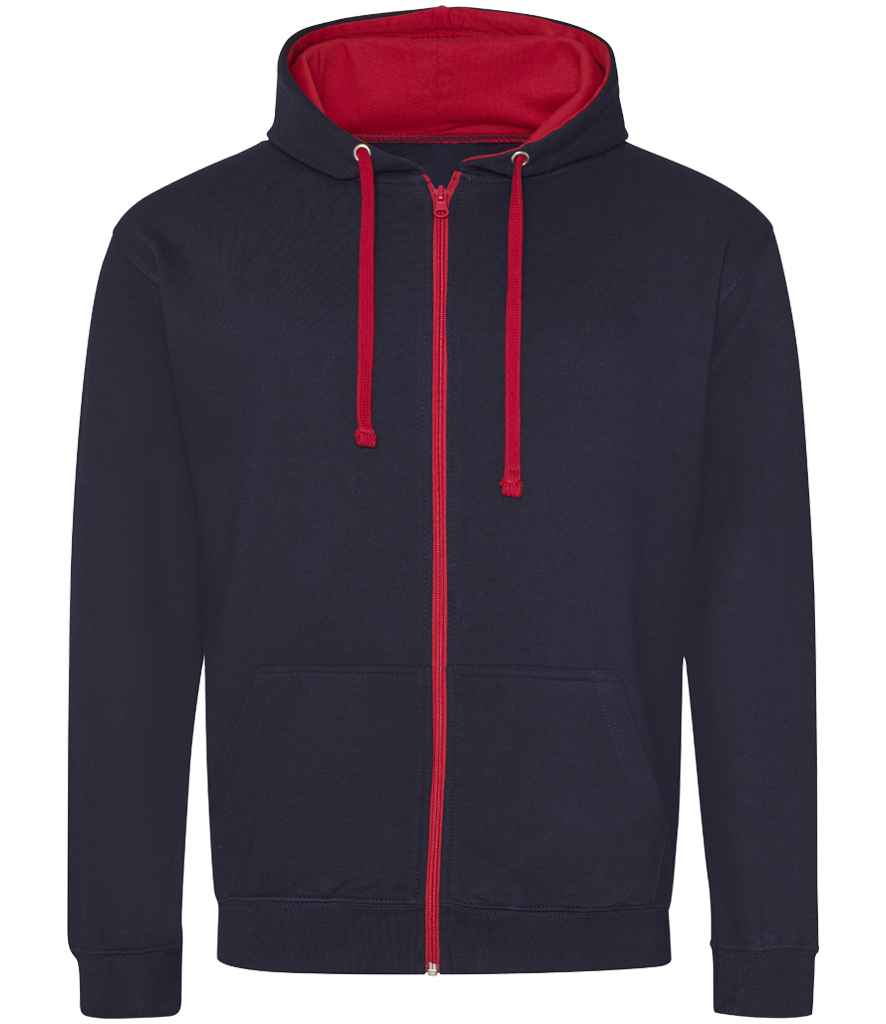 AWDis Varsity Zoodie New French Navy/Fire Red