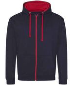 AWDis Varsity Zoodie New French Navy/Fire Red