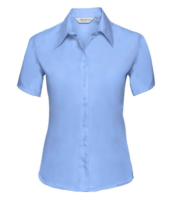 Branded Russell Collection Ladies Short Sleeve Ultimate Non-Iron Shirt