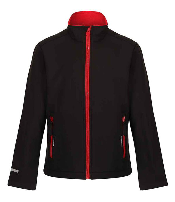 Regatta Kids Ablaze Soft Shell Jacket Black/Classic Red