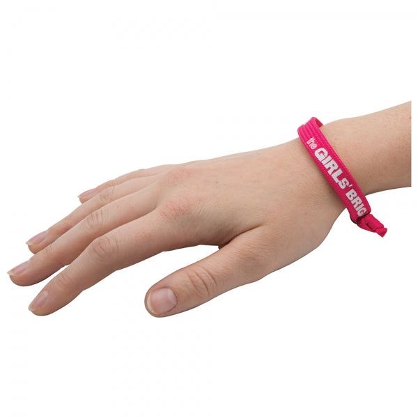 Branded Tubular Polyester Wristband with Plastic Adjuster Beads