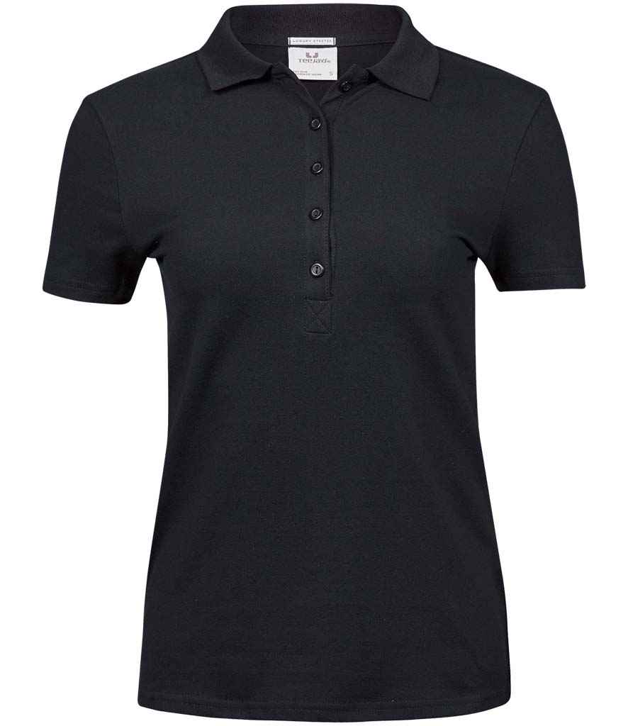 Tee Jays Ladies Luxury Stretch Polo Shirt Black