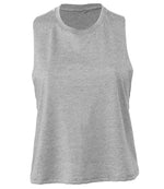 Bella Ladies Racer Back Cropped Tank Top Athletic Heather