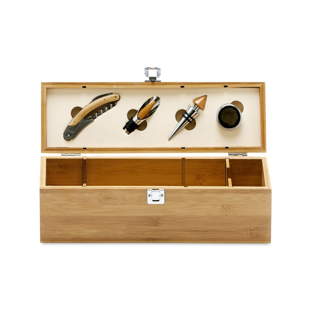 SYRAH. Bamboo and zinc wine set