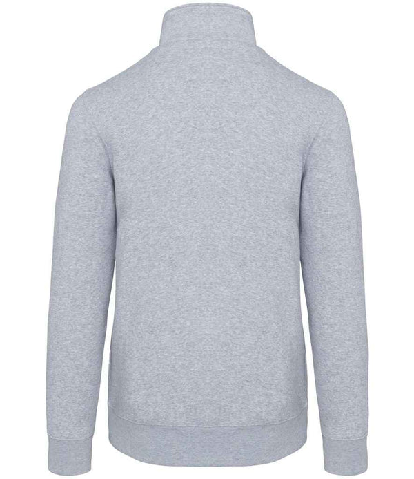Kariban Zip Neck Sweatshirt Oxford Grey