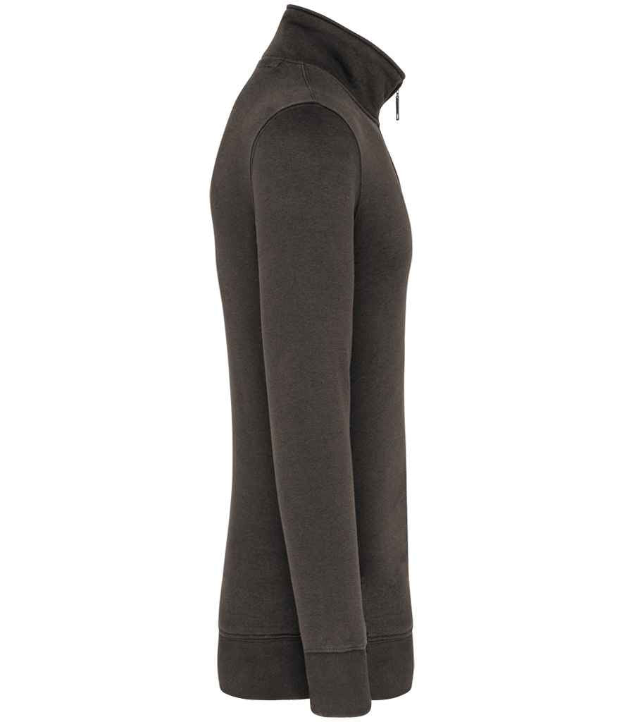 Kariban Zip Neck Sweatshirt Dark Grey