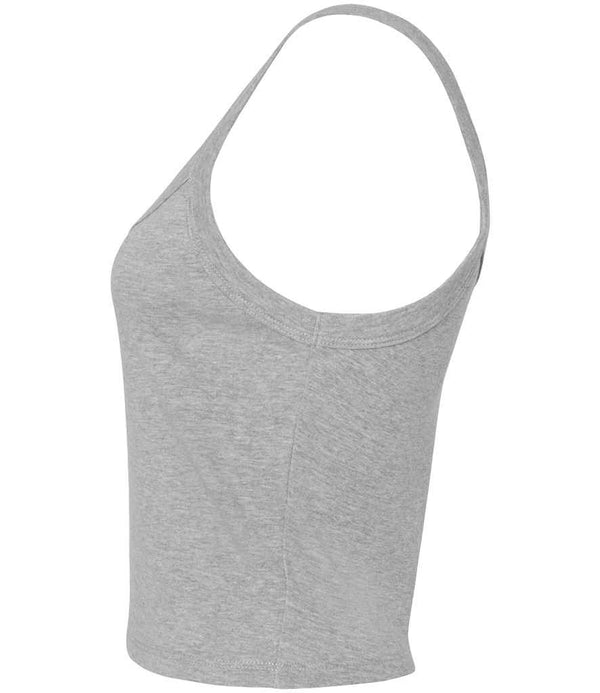 Bella Ladies Micro Rib Spaghetti Strap Tank Top Athletic Heather