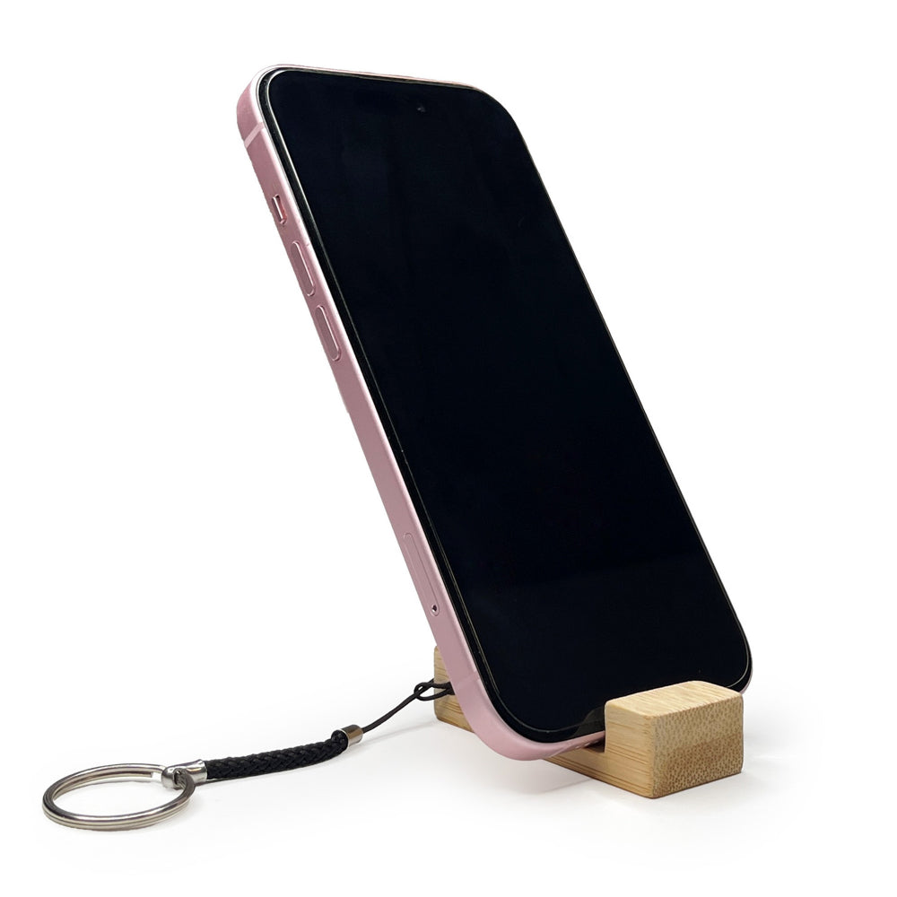 Bamboo Phone Stand Keyring