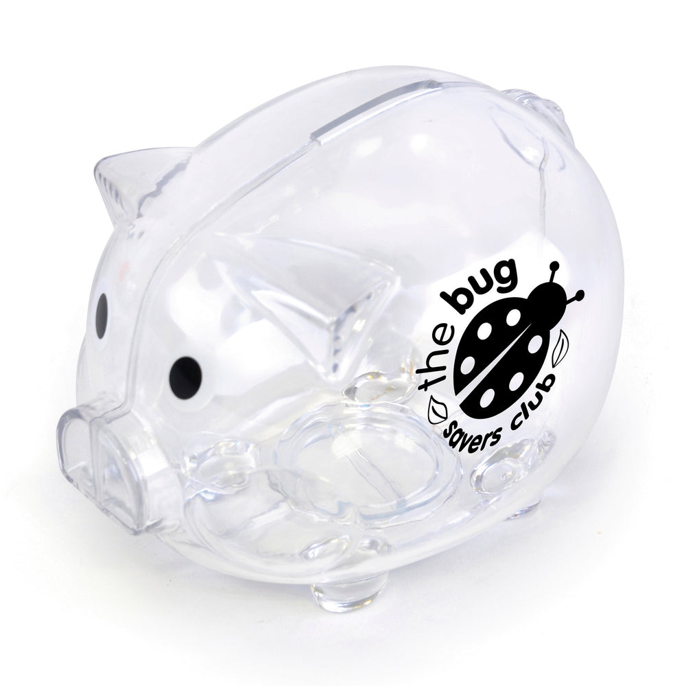 Branded Translucent Plastic Pig Shaped Piggy Bank
