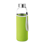 Glass bottle in pouch 500ml Lime