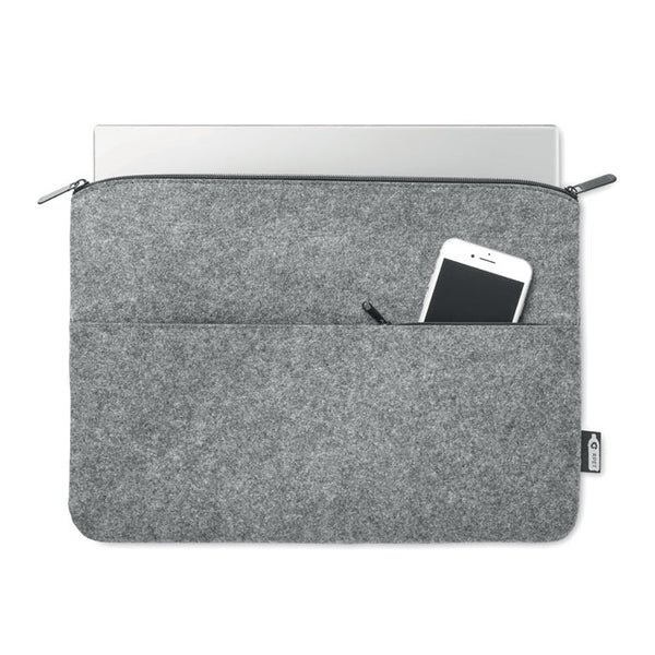 RPET felt zipped laptop bag 14" Grey