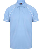Finden + Hales Performance Piped Polo Shirt Sky Blue/Navy/White