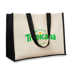 Jute and canvas shopping bag