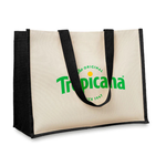 Jute and canvas shopping bag
