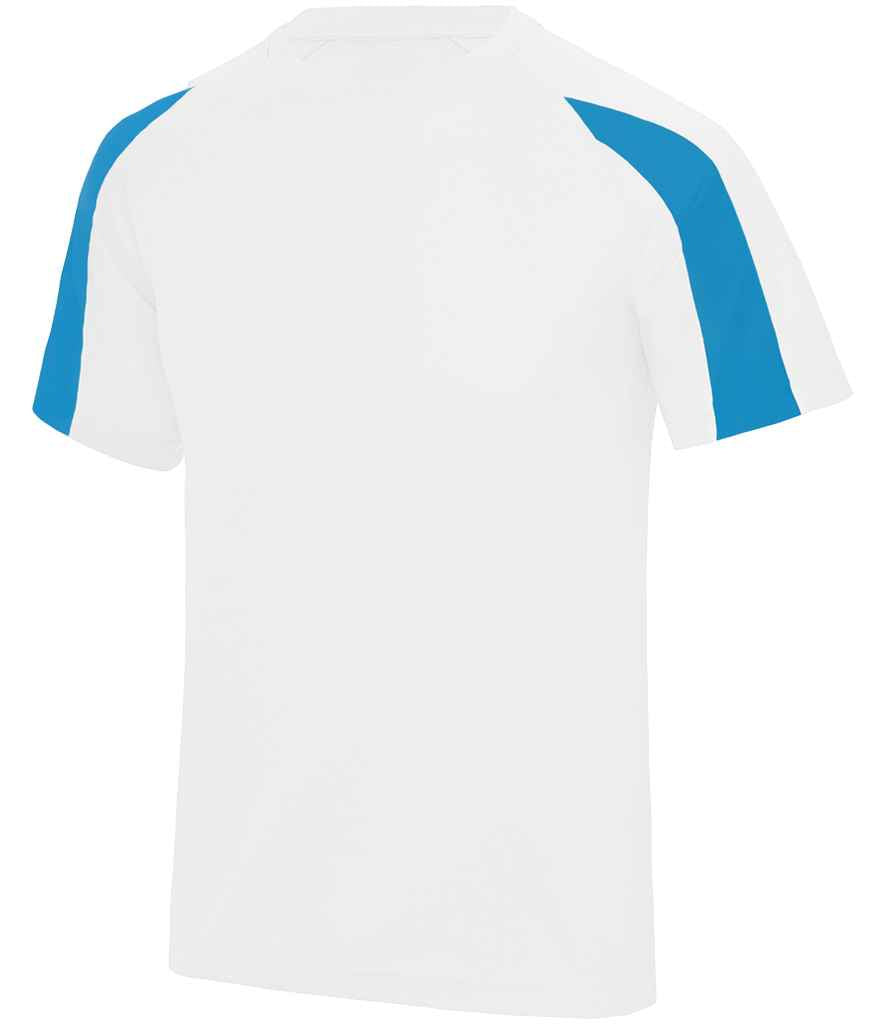 AWDis Cool Contrast Wicking T-Shirt Arctic White/Sapphire Blue