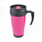 Branded Polo Plus 400 ml Plastic Solid Coloured Travel Mug