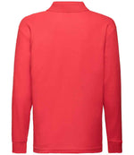Fruit of the Loom Kids Long Sleeve Poly/Cotton Piqué Polo Shirt Red