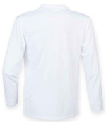 Henbury Unisex Long Sleeve Coolplus® Piqué Polo Shirt White