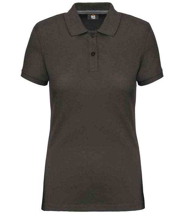 WK Designed to Work Ladies Anti-Bacterial Piqué Polo Shirt Dark Grey