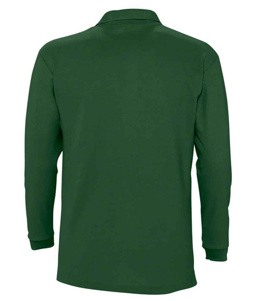 SOL'S Winter II Long Sleeve Cotton Piqué Polo Shirt Golf Green