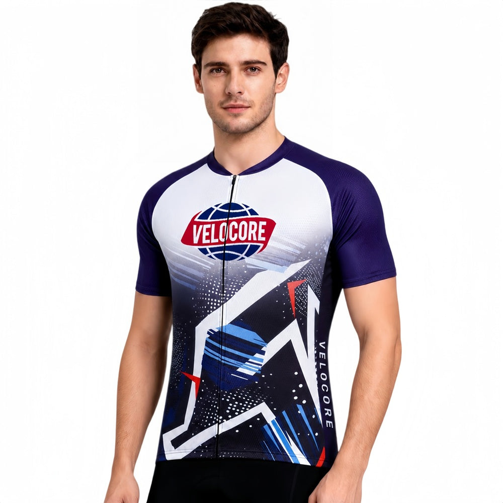 Raglan Unisex Sublimated Stand Collar Short Sleeves Cycling Jersey - 150gsm
