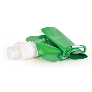 Metallic 400ml Roll Up Water Bottle with Caribineer