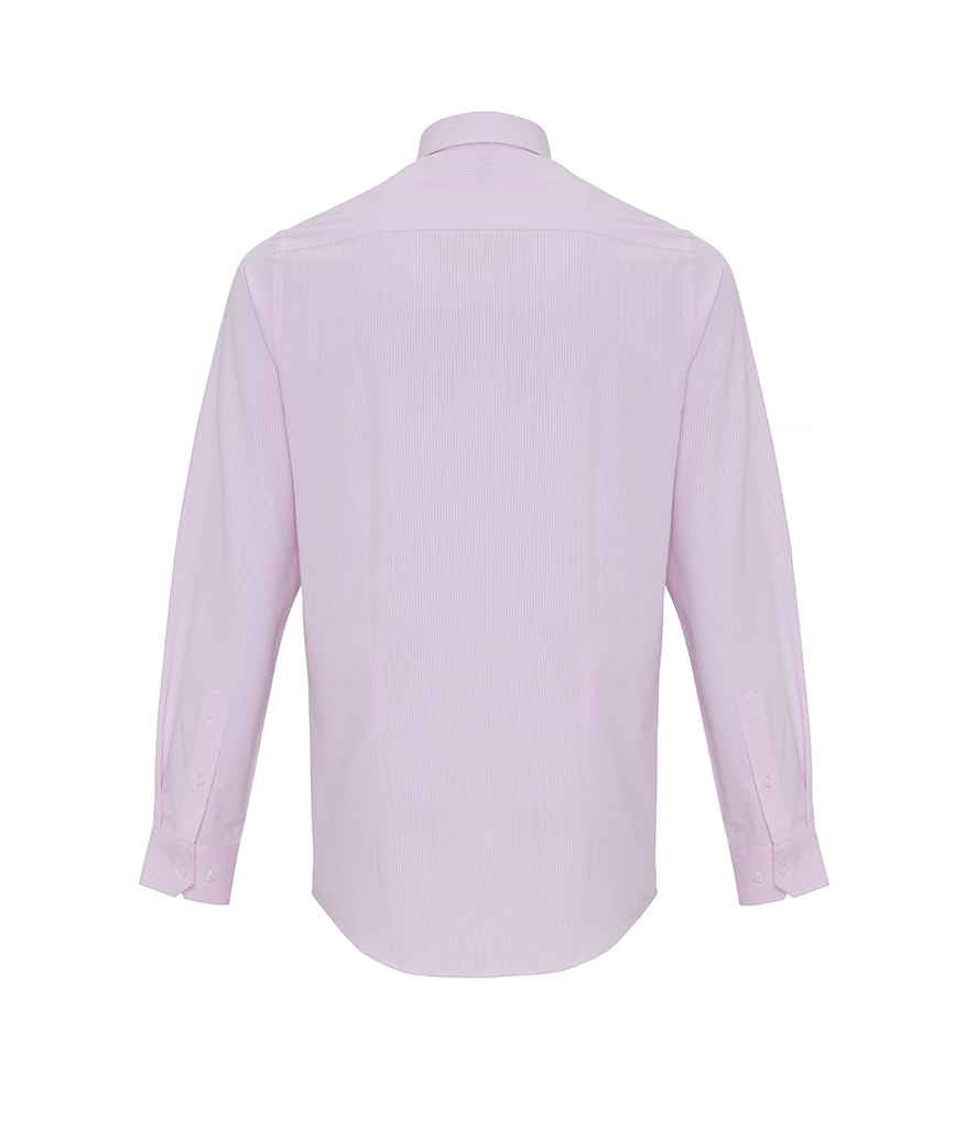 Premier Long Sleeve Striped Oxford Shirt White/Pink
