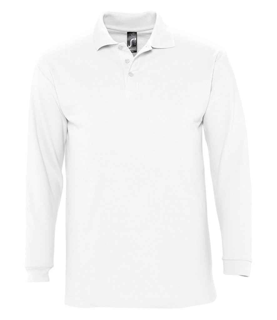 SOL'S Winter II Long Sleeve Cotton Piqué Polo Shirt White