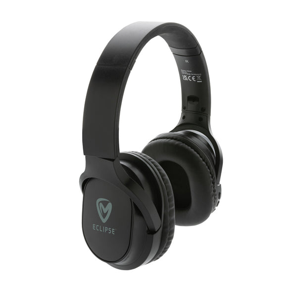 Branded RCS recycled plastic Elite Foldable wireless headphone