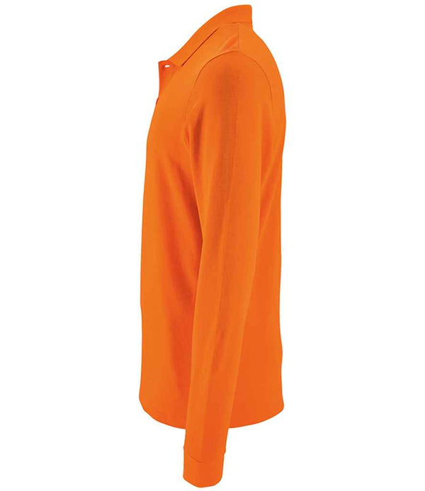 SOL'S Perfect Long Sleeve Piqué Polo Shirt Orange