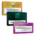 Metal Faced Reusable Name Window Badges