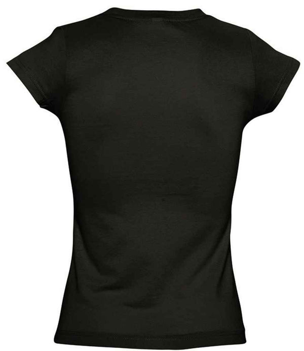 SOL'S Ladies Moon V Neck T-Shirt Deep Black