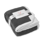 Branded Blanket coral fleece/ sherpa