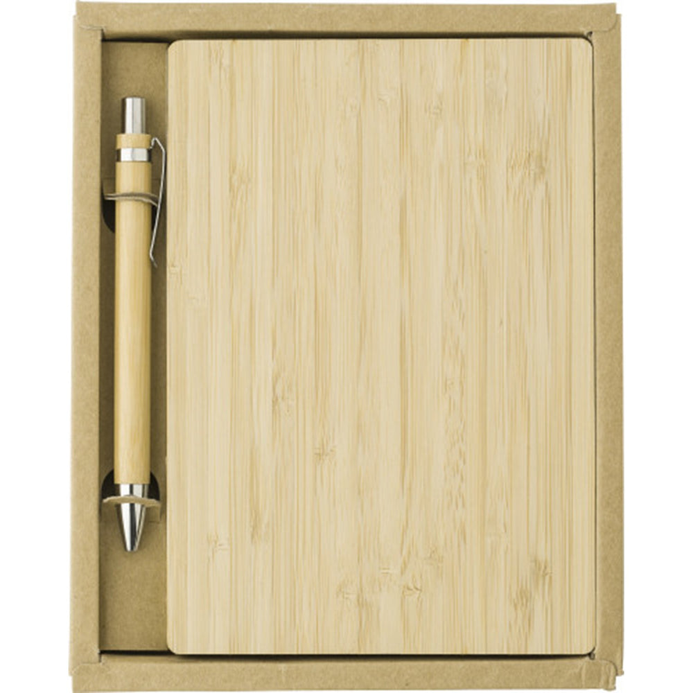 Branded Freshborough Bamboo covered notebook