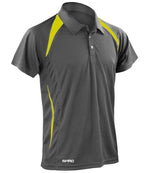 Spiro Team Spirit Polo Shirt Grey/Lime Green