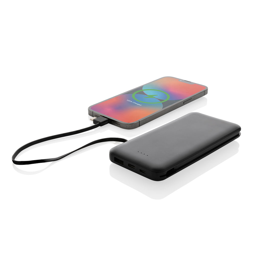 Branded Lockhart RCS recycled plastic 10.000 with integrated cables