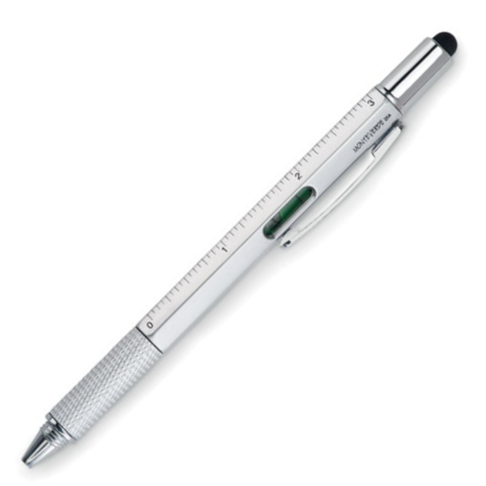 Spirit level pen with ruler