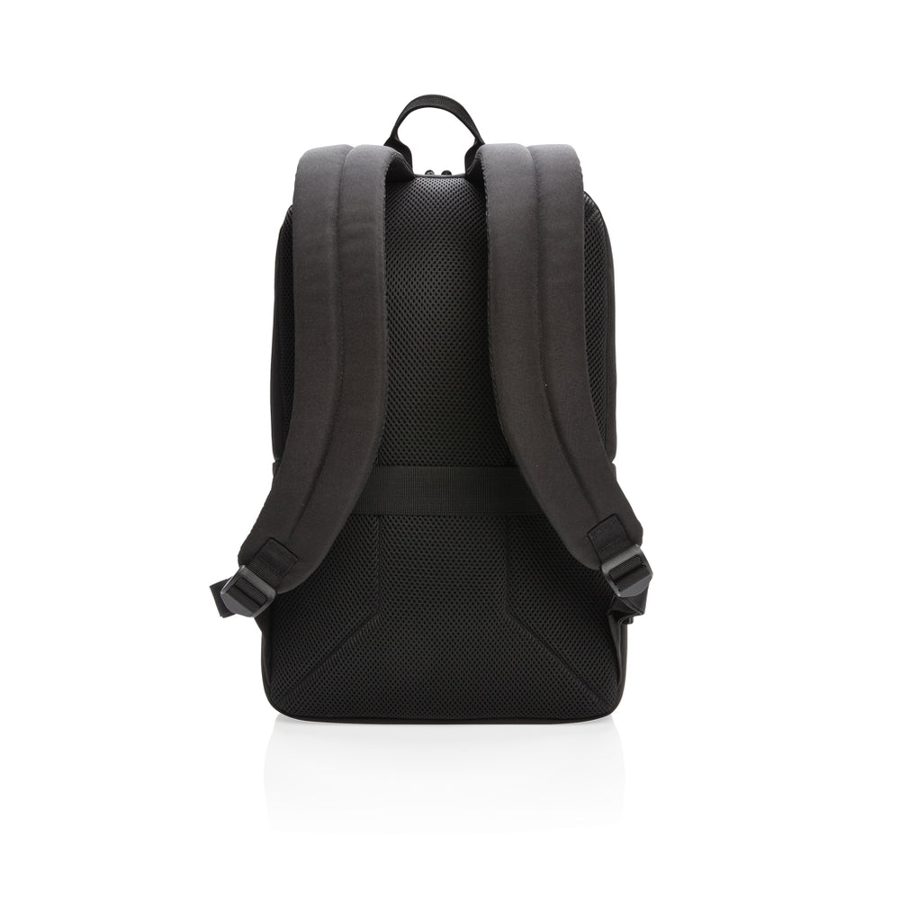 Branded Swiss Peak AWARE™ RFID and USB A laptop backpack