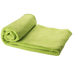 Branded Huggy fleece plaid blanket with carry pouch