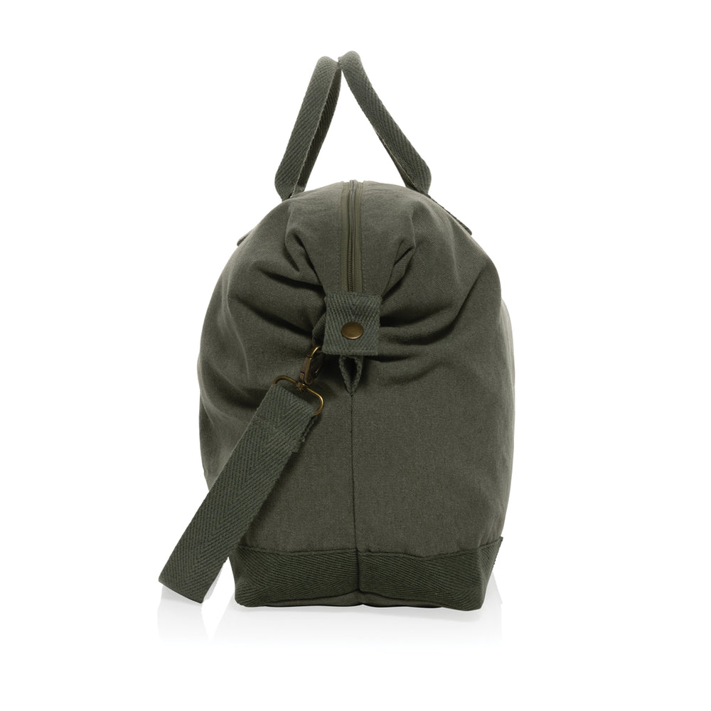 Branded Kezar AWARE™ 500 gsm recycled canvas deluxe weekend bag