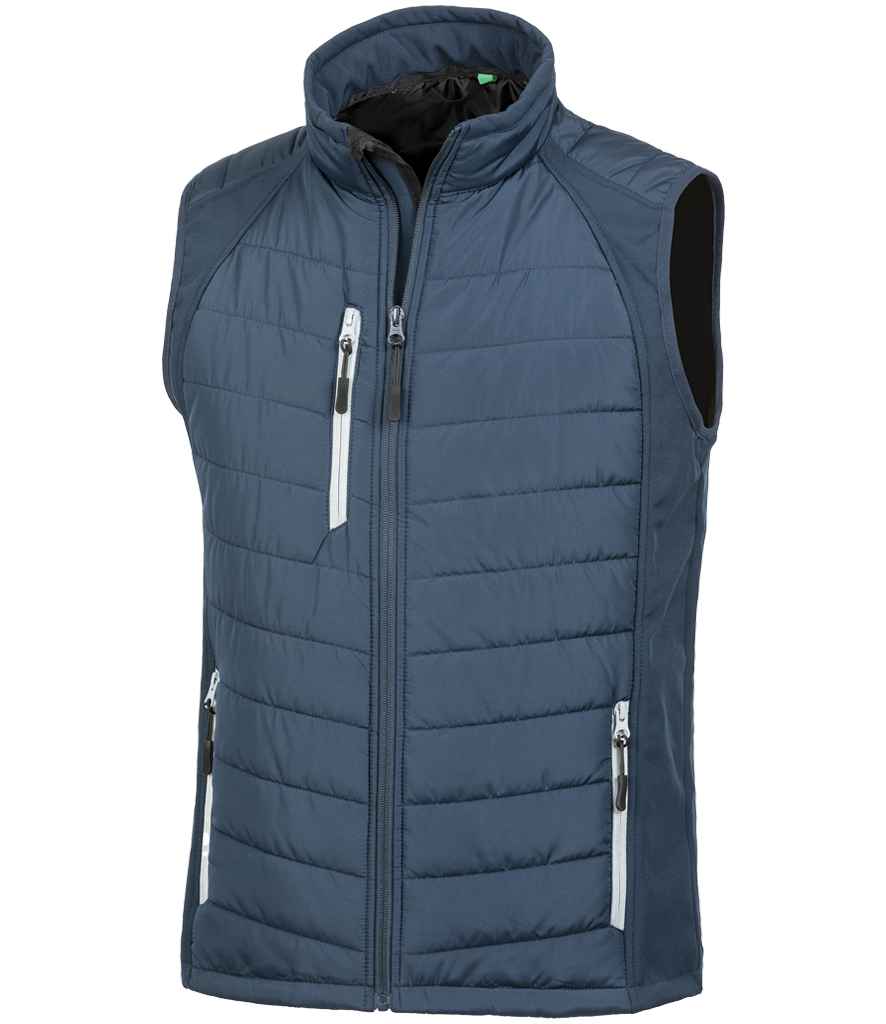 Result Genuine Recycled Compass Padded Gilet Navy/Grey
